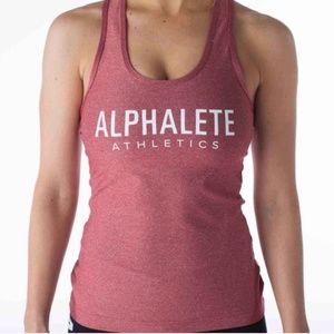 Alphalete Red Heathered Racerback Tank Top - M